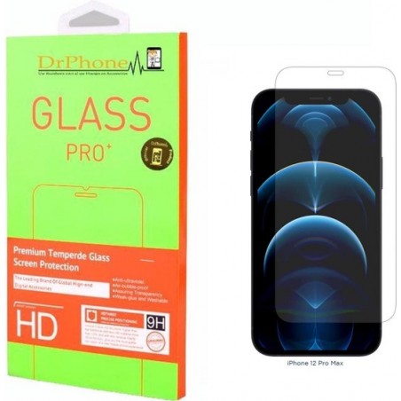 DrPhone iPhone 12 PRO MAX 6.7 inch Glas - Glazen Screen protector - Tempered Glass 2.5D 9H (0.26mm)