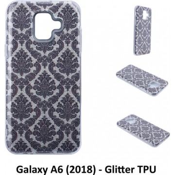 Uniek motief Glitter flower TPU Achterkant voor Samsung Galaxy A6 (2018) (A6 2018)