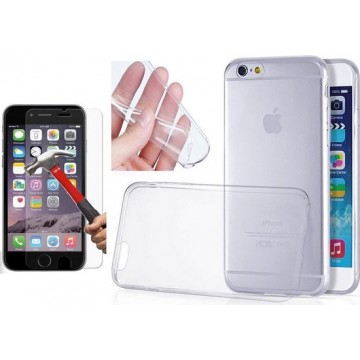 Ultra Dunne TPU silicone case hoesje Met Gratis Tempered glass Screen Protector iPhone 6 Plus 5.5