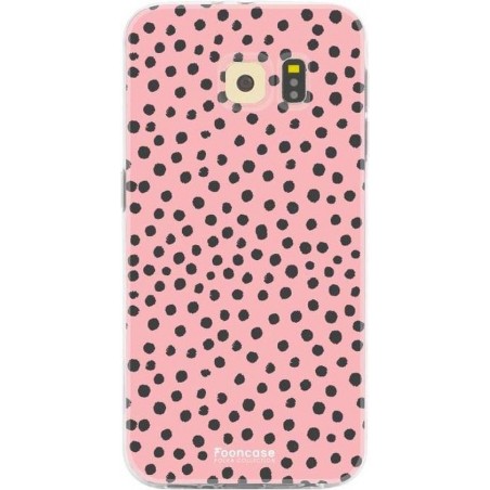 FOONCASE Samsung Galaxy S6 hoesje TPU Soft Case - Back Cover - POLKA COLLECTION / Stipjes / Stippen / Roze