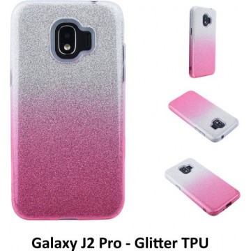 Kleurovergang Roze Glitter TPU Achterkant voor Samsung Galaxy J2 Pro (J2 Pro)