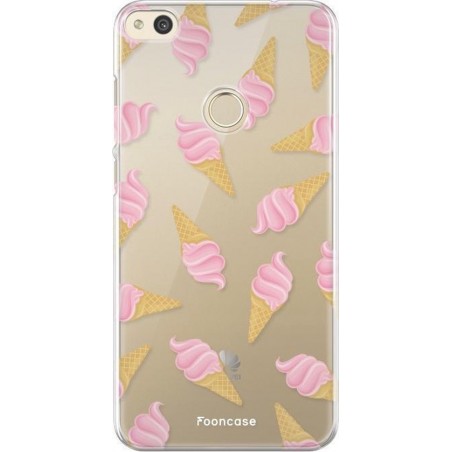 FOONCASE Huawei P8 Lite 2017 hoesje TPU Soft Case - Back Cover - Ice Ice Baby / Ijsjes / Roze ijsjes