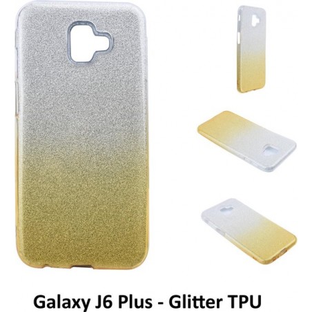 Kleurovergang Goud Glitter TPU Achterkant voor Samsung Galaxy J6 Plus (J6 Plus)