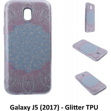 Uniek motief Glitter flower TPU Achterkant voor Samsung Galaxy J5 (2017) (J530F)