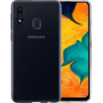 Samsung Galaxy A20 Hoesje Siliconen Case Hoes Cover - Transparant