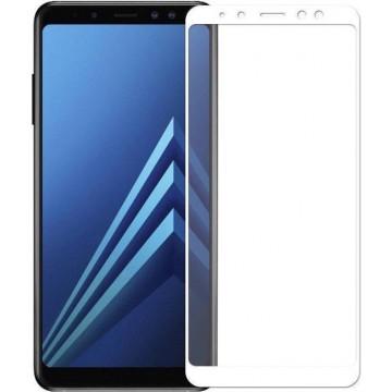 Samsung Galaxy A6 Plus - Full Cover Screenprotector - Wit