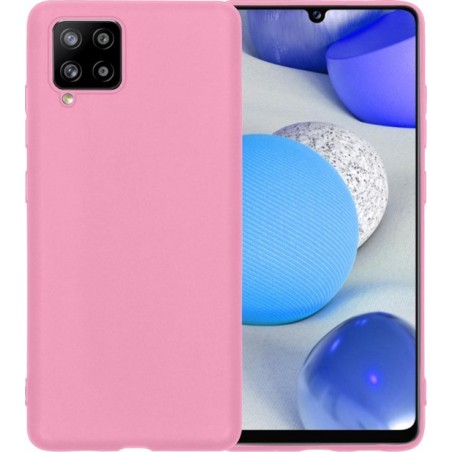 Samsung Galaxy A42 Hoesje Siliconen Case Cover - Samsung A42 Hoesje Cover Hoes Siliconen - Roze