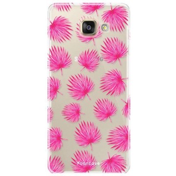 FOONCASE Samsung Galaxy A3 2016 hoesje TPU Soft Case - Back Cover - Pink leaves / Roze bladeren