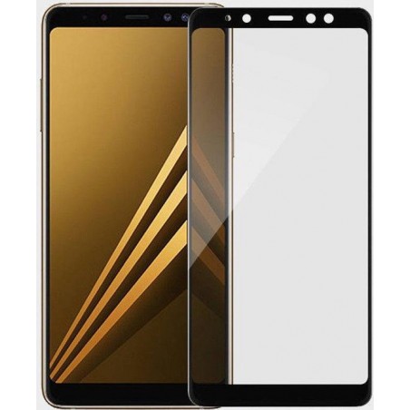 Samsung Galaxy A6 Plus - Full Cover Screenprotector - Gehard Glas - Zwart