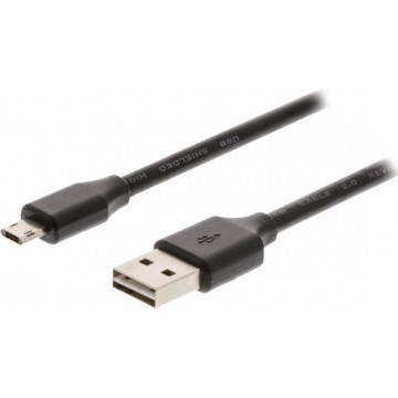 Valueline 1m USB 2.0 USB-kabel USB A Micro-USB B Zwart