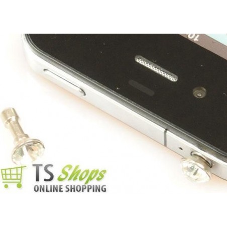 Diamond Bling Earphone Jack anti dust plug Transparant voor Apple iPad iPhone iPod