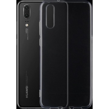 Let op type!! Voor Huawei P20 0 75 mm ultra-dunne transparante TPU beschermende rug dekken Case(Transparent)