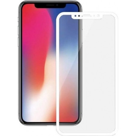 iPhone XS - Full Cover Screenprotector - Gehard Glas - Wit