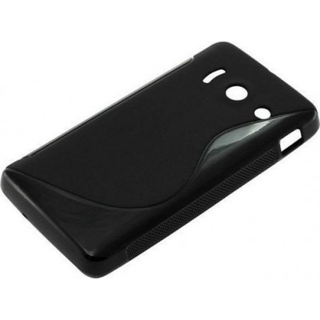 TPU Case Voor Huawei Ascend Y300 S-Curve Zwart