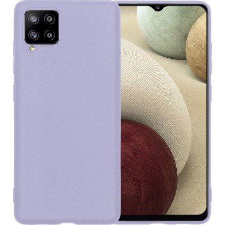 Samsung A12 Hoesje Back Cover Siliconen Case Hoes - Lila