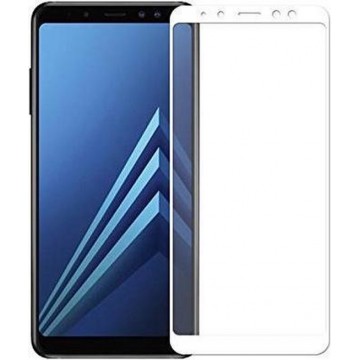 Samsung Galaxy A8 Plus 2018 - Full Cover Screenprotector - Gehard Glas - Wit