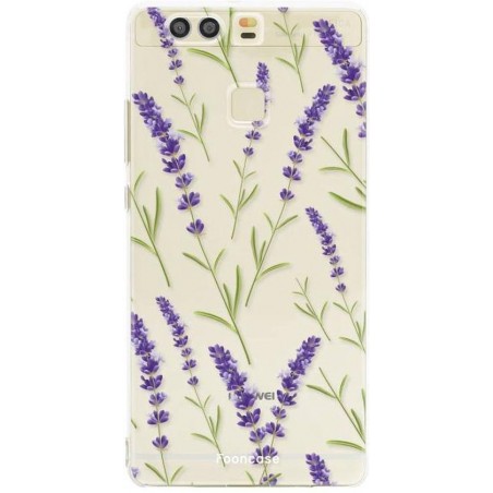 FOONCASE Huawei P9 hoesje TPU Soft Case - Back Cover - Purple Flower / Paarse bloemen