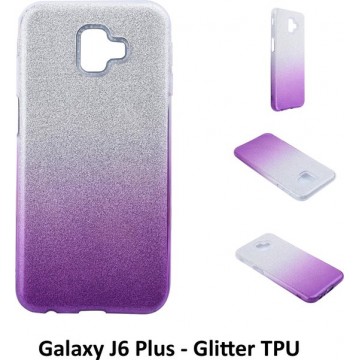Kleurovergang Paars Glitter TPU Achterkant voor Samsung Galaxy J6 Plus (J6 Plus)