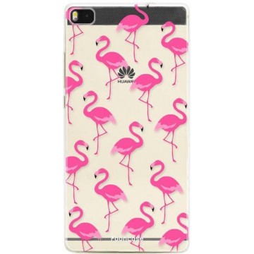 FOONCASE Huawei P8 hoesje TPU Soft Case - Back Cover - Flamingo