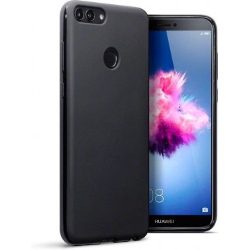 Huawei P Smart Hoesje - Siliconen Back Cover - Zwart