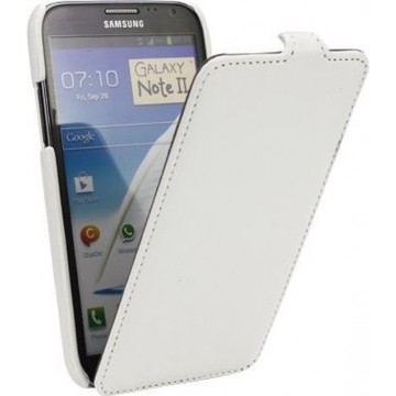Litchi Flip Case Samsung Galaxy Note 2 N7100 Wit