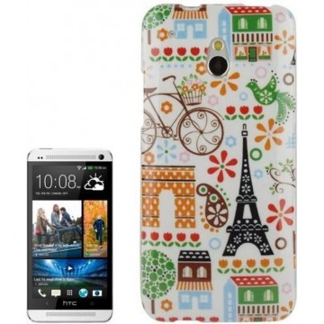 HTC One mini M4 - hoes cover case - TPU - Parijs - Wit