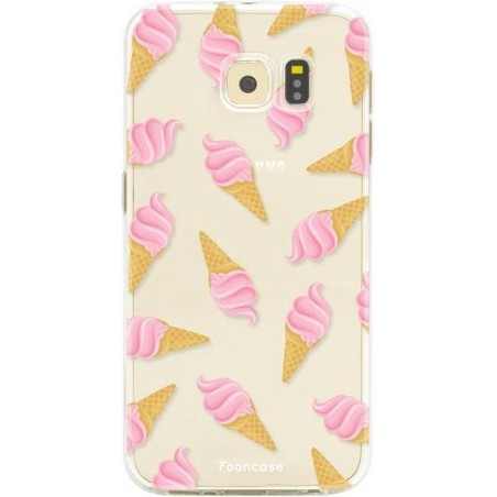 FOONCASE Samsung Galaxy S6 hoesje TPU Soft Case - Back Cover - Ice Ice Baby / Ijsjes / Roze ijsjes