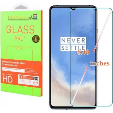 DrPhone Oneplus 7T Glas - Glazen Screen protector - Tempered Glass 2.5D 9H (0.26mm)