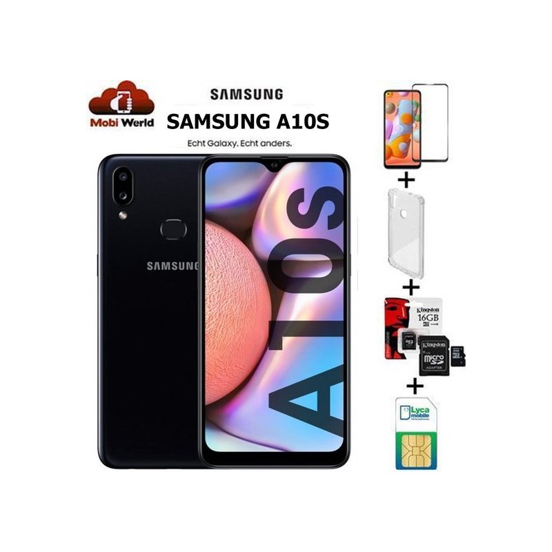 Samsung Galaxy A10S |Zwart|32GB|met 16GB sd kaart+Hoesje+Screen protector+ NL Sim Kaart