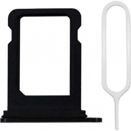 MMOBIEL Sim Tray Kaart Houder Slot voor iPhone 12 Pro / 12 Pro Max - Zwart - Incl Rubber