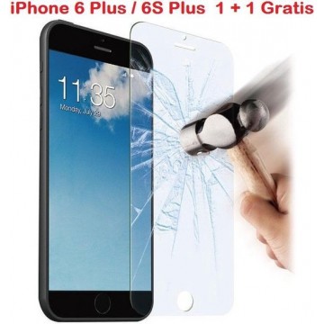iPhone 6 Plus / 6S Plus (5.5 inch) 1 + 1 GRATIS Glazen tempered glass / Screen protector 2.5D 9H (0.3mm)