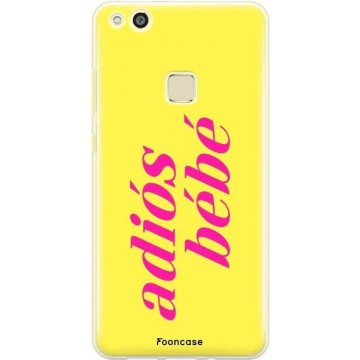 FOONCASE Huawei P10 Lite hoesje TPU Soft Case - Back Cover - Adiós Bébé / Geel & Roze