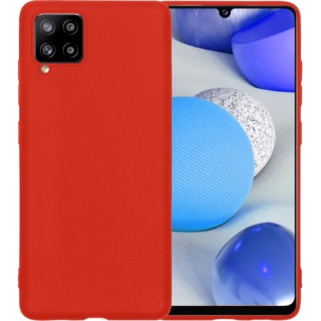 Samsung Galaxy A42 Hoesje Siliconen Case Cover - Samsung A42 Hoesje Cover Hoes Siliconen - Rood