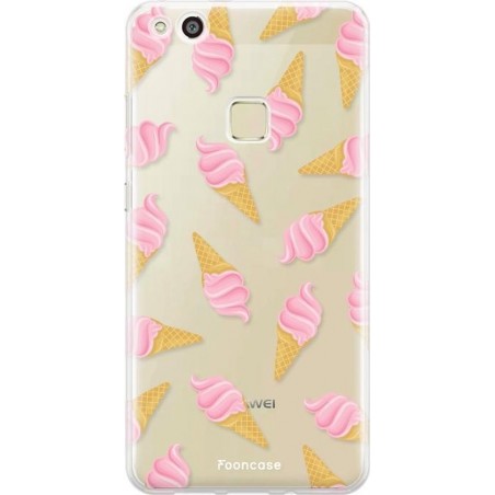 FOONCASE Huawei P10 Lite hoesje TPU Soft Case - Back Cover - Ice Ice Baby / Ijsjes / Roze ijsjes