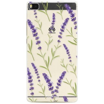 FOONCASE Huawei P8 hoesje TPU Soft Case - Back Cover - Purple Flower / Paarse bloemen
