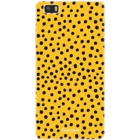 FOONCASE Huawei P8 Lite 2016 hoesje TPU Soft Case - Back Cover - POLKA COLLECTION / Stipjes / Stippen / Okergeel