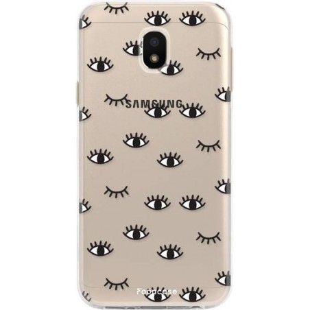 FOONCASE Samsung Galaxy J3 2017 hoesje TPU Soft Case - Back Cover - Eyes / Ogen