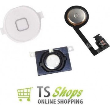 Home Button incl. Flex Cable & Gasket White/wit voor Apple iPhone 4S