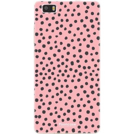 FOONCASE Huawei P8 Lite 2016 hoesje TPU Soft Case - Back Cover - POLKA COLLECTION / Stipjes / Stippen / Roze