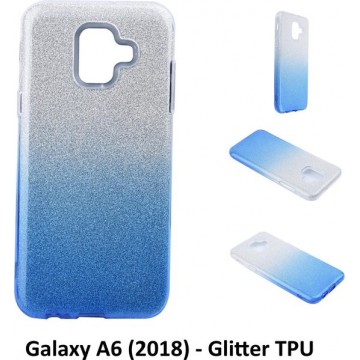 Kleurovergang Blauw Glitter TPU Achterkant voor Samsung Galaxy A6 (2018) (A6 2018)
