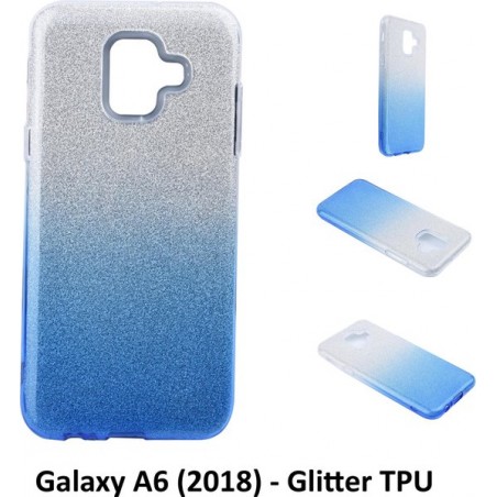 Kleurovergang Blauw Glitter TPU Achterkant voor Samsung Galaxy A6 (2018) (A6 2018)