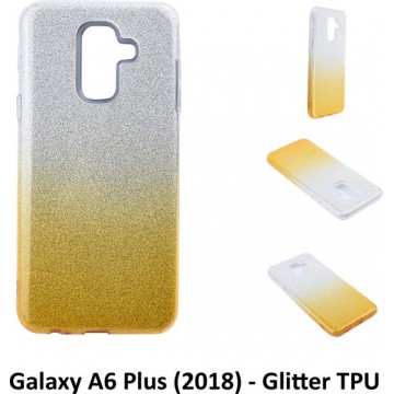 Kleurovergang Goud Glitter TPU Achterkant voor Samsung Galaxy A6 Plus (2018) (A6 Plus 2018)