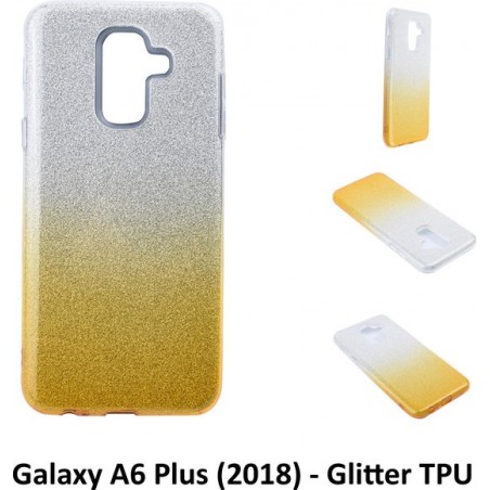 Kleurovergang Goud Glitter TPU Achterkant voor Samsung Galaxy A6 Plus (2018) (A6 Plus 2018)