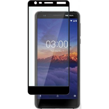 Nokia 3.1 (2018) - Full Cover Screenprotector - Gehard Glas - Zwart