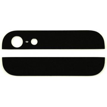 Top Black - Bottom Rear Glass Panel - Bovenkant en onderkant glas voor Apple iPhone 5