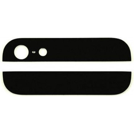 Top Black - Bottom Rear Glass Panel - Bovenkant en onderkant glas voor Apple iPhone 5