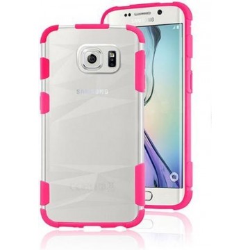Samsung Galxy S6 Edge Achterkant hoesje transparant (roze)