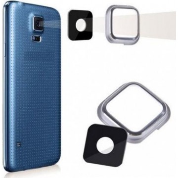 Camera Lens Cover  inclusief lens geschikt voor de Samsung Galaxy S5 Silver