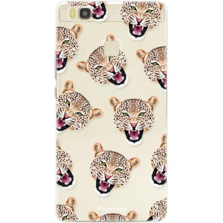 FOONCASE Huawei P9 Lite hoesje TPU Soft Case - Back Cover - Cheeky Leopard / Luipaard hoofden