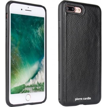 Pierre Cardin Backcover hoesje Zwart - Stijlvol - Leer - iPhone 7 Plus en iPhone 8 Plus - Luxe cover